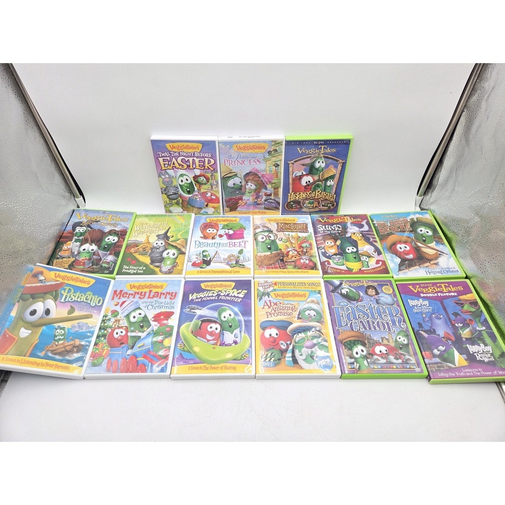 15 Veggietales DVD Children's Christian Bible Animated Cartoon Bonus CD Easter